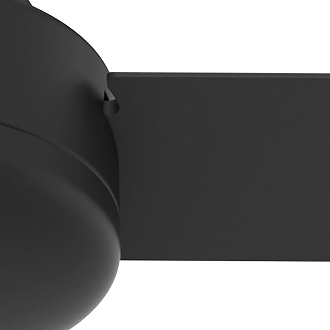 Hunter 52 inch Indoor Ceiling Fan No Light - Black Modern Ceiling Fan without Light, 3 Blades, Standard Mount, For Bedroom, Living Room, or Kitchen, Wall Control - Presto 50810, Matte Black