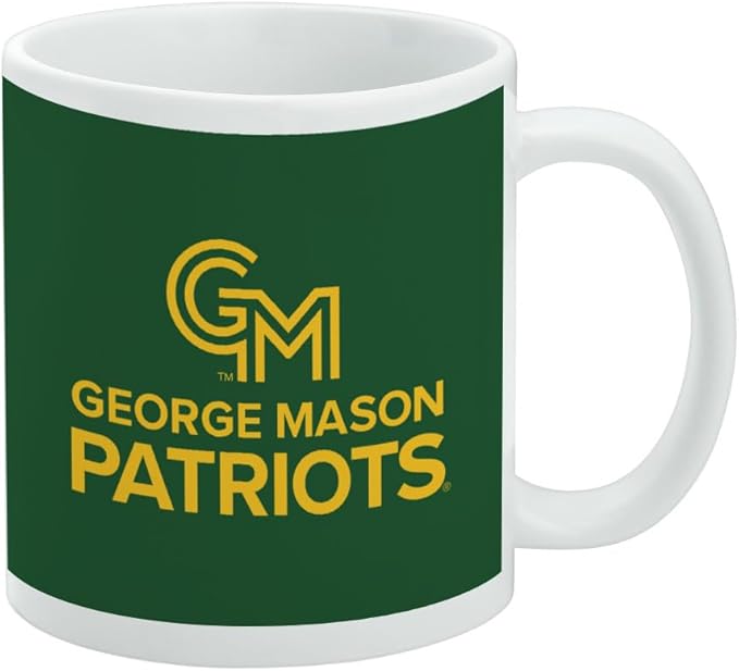 George Mason University Primary Logo Ceramic Coffee Mug, Novelty Gift Mugs for Coffee, Tea and Hot Drinks, 11oz, White