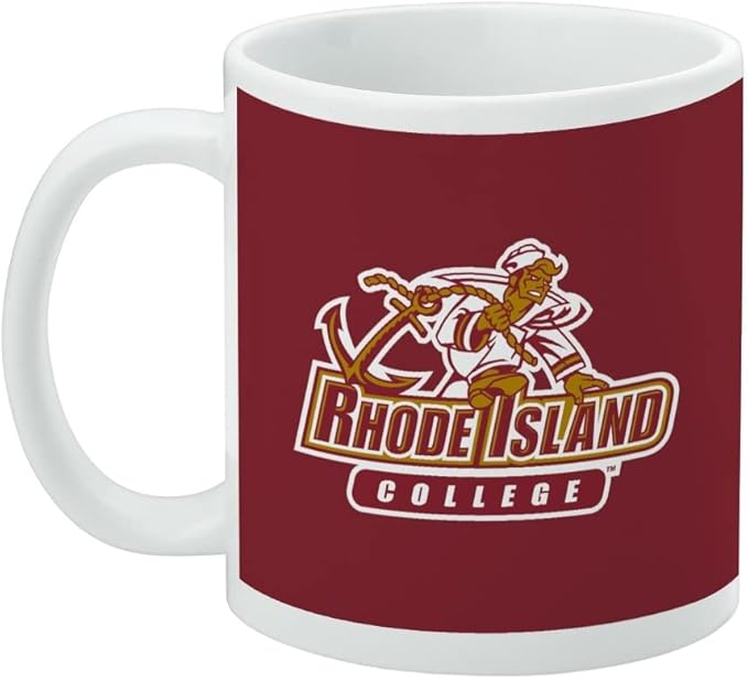 Rhode Island College Primary Logo Ceramic Coffee Mug, Novelty Gift Mugs for Coffee, Tea and Hot Drinks, 11oz, White