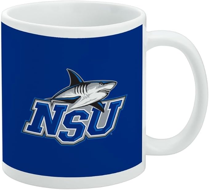 Nova Southeastern University Primary Logo Ceramic Coffee Mug, Novelty Gift Mugs for Coffee, Tea and Hot Drinks, 11oz, White