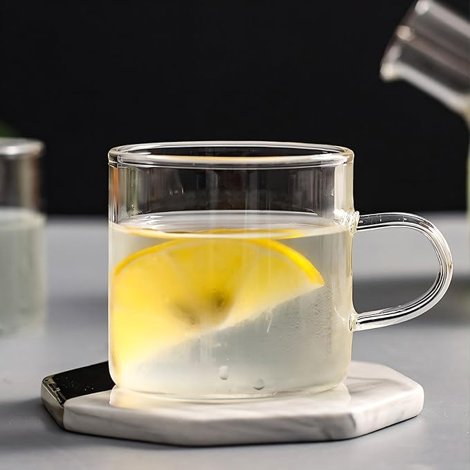 Mini 5-Piece Glass Tea Set Small Teapot with Matching 4 Teacups, 18.6OZ. for Kung Fu Tea, Tasting, Espresso Gift Set