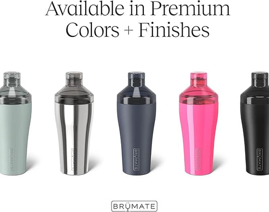 BrüMate Cocktail Shaker 22oz Insulated Stainless Steel Shaker - 100% Leakproof - No Condensation (Neon Pink)