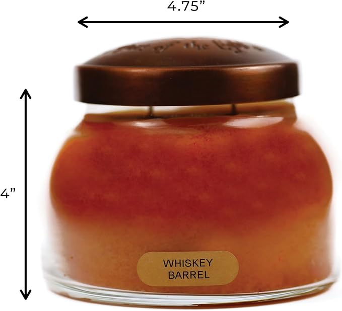 A Cheerful Giver - Whiskey Barrel - 22oz Mama Scented Candle Jar with Lid - Keepers of The Light - 125 Hours of Burn Time, Gift for Women, Brown