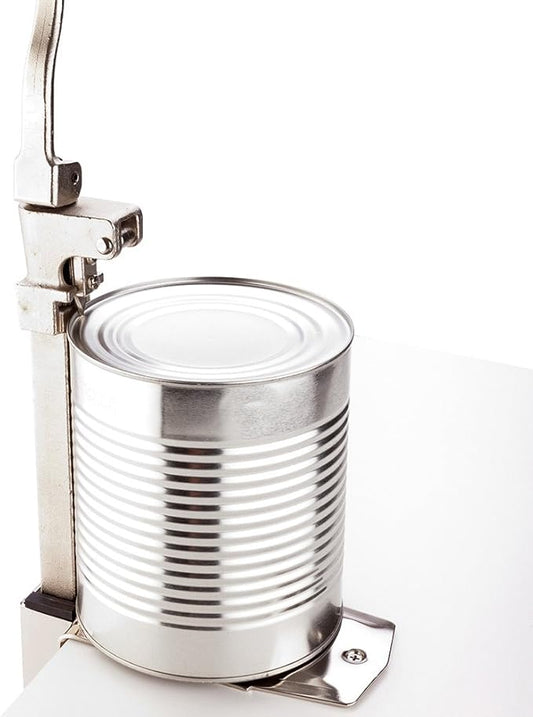 Restaurantware Met Lux 18 Inch Commercial Can Opener, 1 Heavy-Duty Industrial Can Opener - Screw-Down Base, Ergonomic Handle, Iron Table Top Can Opener, Built-In Blade, For Opening Food Cans