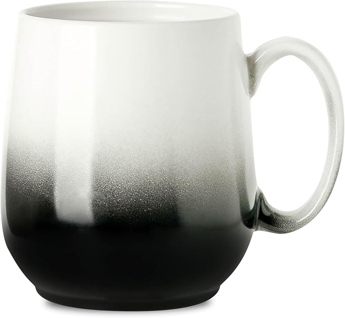 HASENSE 20oz Large Coffee Mug, Ceramic Tea Cup with Handle for Office and Home, Ideal for Latte, Hot Tea, Cappuccino, Mocha, Cocoa, Dishwasher and Microwave Safe, 1PCS(Gradient Black)