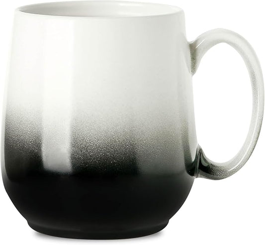 HASENSE 20oz Large Coffee Mug, Ceramic Tea Cup with Handle for Office and Home, Ideal for Latte, Hot Tea, Cappuccino, Mocha, Cocoa, Dishwasher and Microwave Safe, 1PCS(Gradient Black)