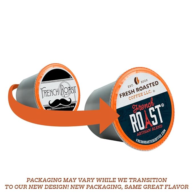 Fresh Roasted Coffee, French Roast, Dark, 96 Pods for K Cup Brewers