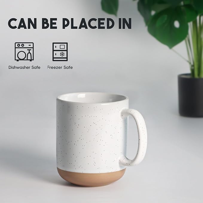 harebe 20 OZ Large Coffee Mug, Ceramic Tea Cup for Office and Home, Big Capacity with Handle, Microwave & Dishwasher Safe Cups for Men Women Mug Lovers, White