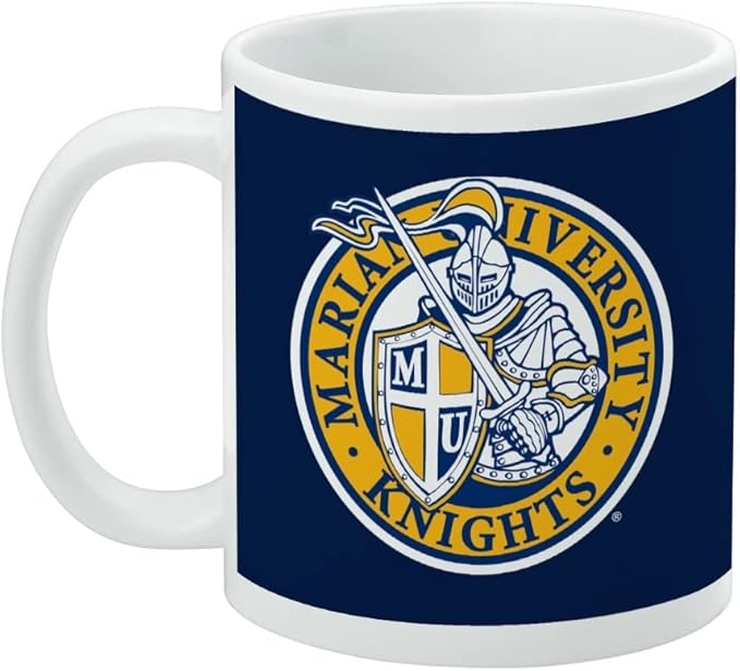 Marian University Primary Logo Ceramic Coffee Mug, Novelty Gift Mugs for Coffee, Tea and Hot Drinks, 11oz, White