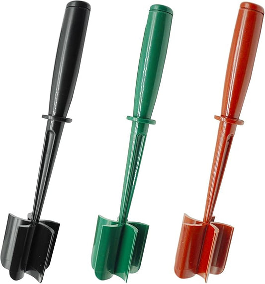 3pcs Bounbal Manual Food Chopper,Nylon Heat Resistant Hand Tool for Meat,Ground Beef,Hamburger,Potato,Fruit,Vegetable and More 3-color outfit(Black,Green,Red)