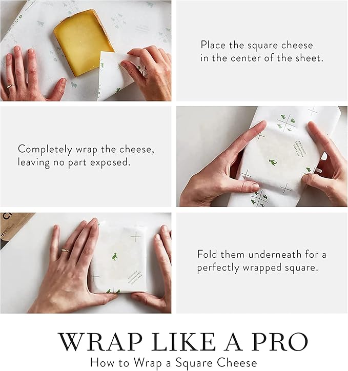 Formaticum 30-Pack Zero Cheese Storage Paper, Compostable, Biodegradable, and Plastic-Free Paper to Keep Cheese and Charcuterie Fresh, Kitchen Organization 9 x 13 Inches