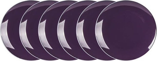 Stoneware Coupe Shape Salad Plate - 8 inch - Set of 6, Violet