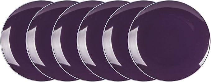 Stoneware Coupe Shape Dinner Plate - 10.5 inch - Set of 6, Violet