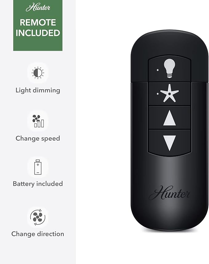 Hunter 54in Contemporary Ceiling Fan with Remote Control in Brushed Nickel (Renewed)
