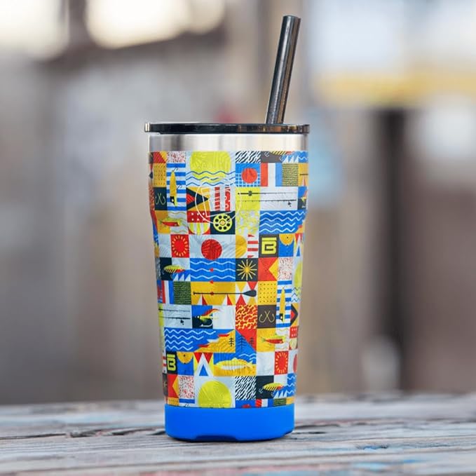 BOTE MagnePod Drinkware Insulated Drink Tumbler includes Lid with Straw Magnetically attaches to Compatible SUPs Kayaks Floats Hangouts 20 oz Multiple Colors