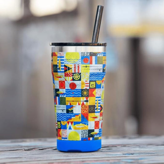 BOTE MagnePod Drinkware Insulated Drink Tumbler includes Lid with Straw Magnetically attaches to Compatible SUPs Kayaks Floats Hangouts 20 oz Multiple Colors