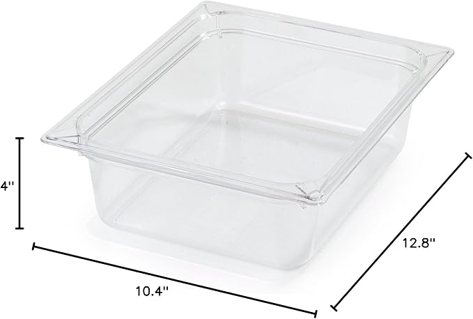 Carlisle FoodService Products 10221B07 StorPlus Half Size Food Pan, Polycarbonate, 4" Deep, Clear (Pack of 2)