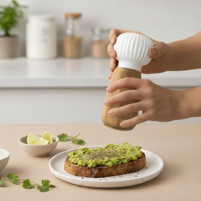 Kahler Hammershoi Salt and Pepper Grinder, White, 5.7"H x 2.6"D, Designed by Hans-Christian Bauer, Gift Box Included