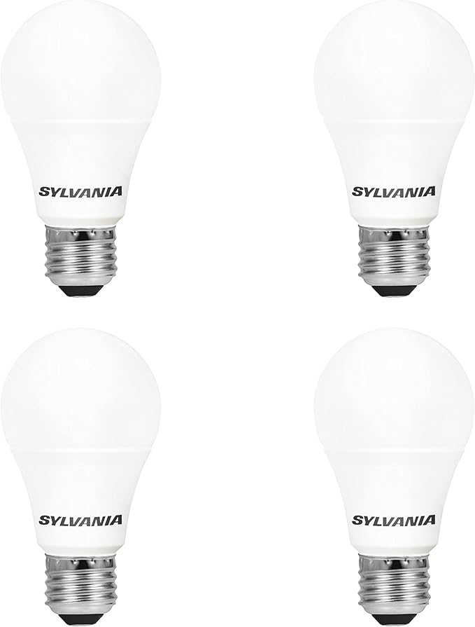 Sylvania LED Light Bulb, 60W Equivalent A19, Efficient 8.5W, Medium Base, Frosted Finish, 800 Lumens, Soft White - 4 Pack (73888)