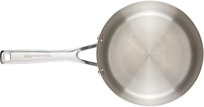 KitchenAid 3-Ply Base Brushed Stainless Steel Sauce Pan/Saucepan with Lid, 3 Quart - Brushed Stainless Steel