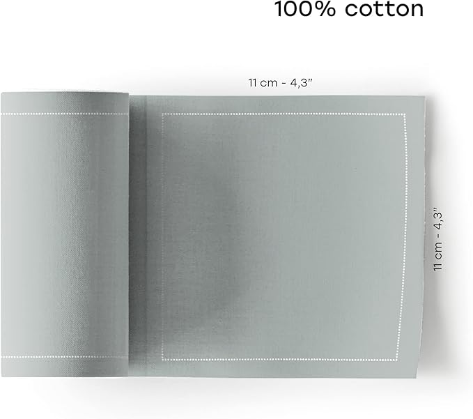 Cotton Cocktail Napkin - 4.3 x 4.3 in - 50 units per roll - Grey