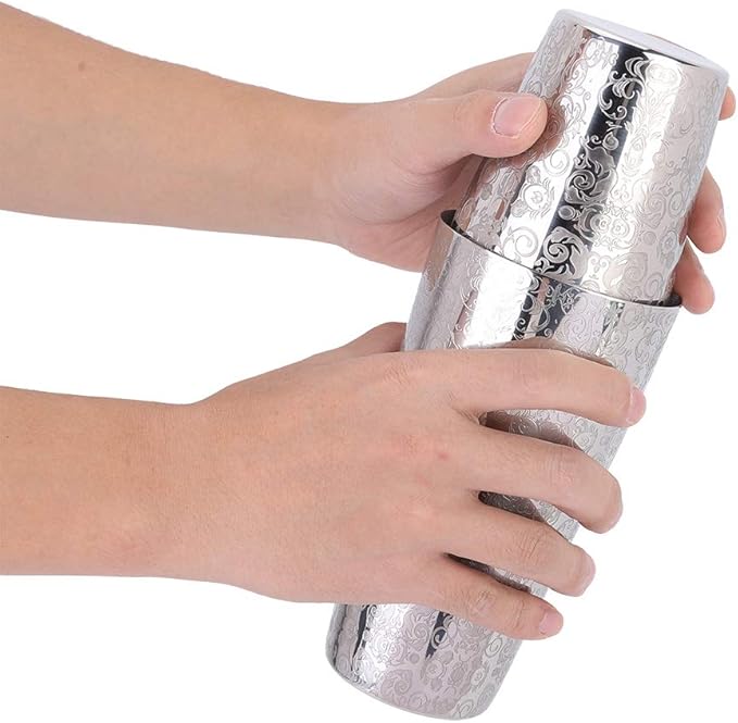 Estink Shaker Cocktail Shaker Set Bar Mixing Tin 304 Stainless Steel Bartender Tools with Engraved Pattern for Iced Coffee Cocktail Tea
