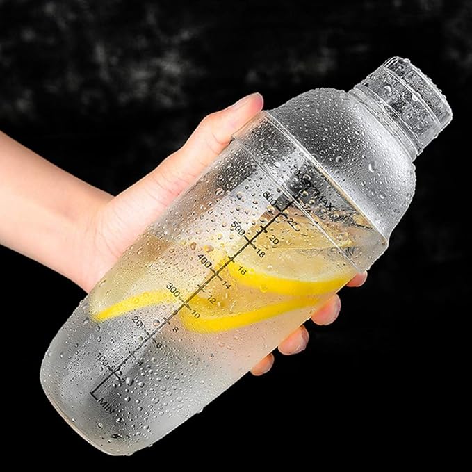 Tyenaza Thickened Manual Hand Shaking Cocktail Shaker with Clear Scale Bar Bartender Tool