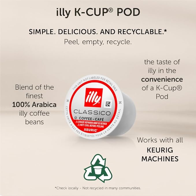 Illy Coffee K Cups - Pods For Keurig Machines – Intenso Dark Roast – Notes of Cocoa & Dried Fruit - Bold, Flavorful & Full-Bodied Flavor - No Preservatives – 32 Count