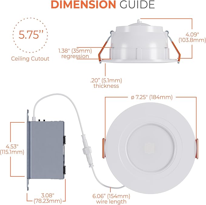 HALO RA 6-Inch Canless LED Recessed Downlight with Adjustable Gimbal, Selectable Lumens and Color Temperatures, Dim-to-Warm - RA6LS9FSD2W1EWHDM
