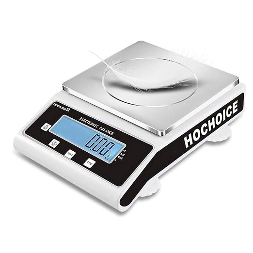 Lab Digital Precision Analytical Balance 5000g x 0.01g | Weighs Grams, Ounces, Pounds and Carats | 0.01g Precision Electronic Scientific Scale for Laboratory, Jewelry, Businesses