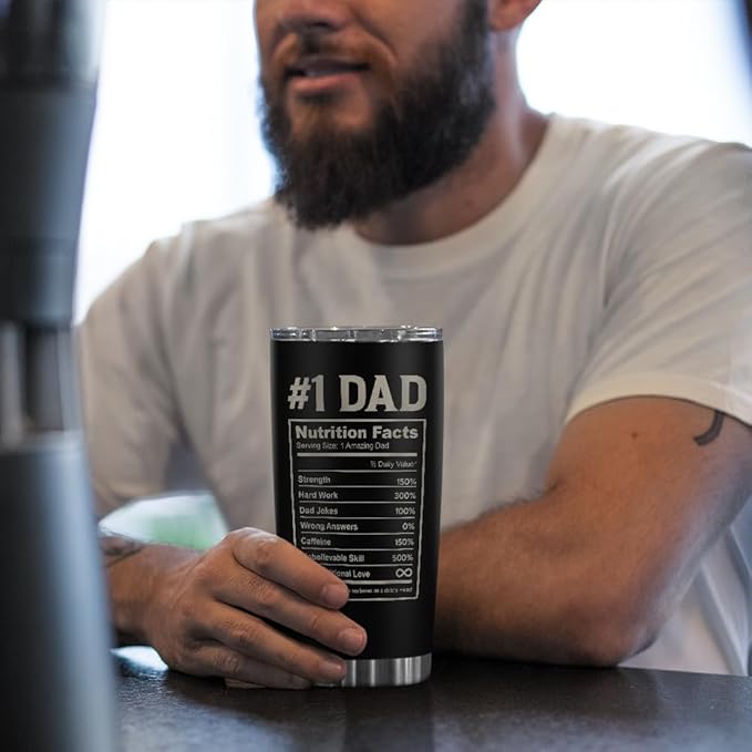 SANDJEST Daddy The Man The Myth The Legend Tumbler with Lid - 20oz Insulated Stainless Steel Mug - Coffee Mug for Sport Office Travel