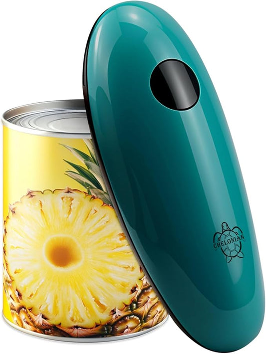 Electric Can Opener,Automatic One-Touch Operation,One Handed Can Opener Battery Operated for Seniors, with Smooth Edge Cutting, Kitchen Gadget（Green）