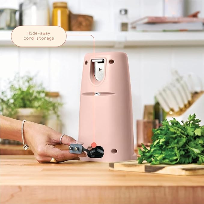 Beautiful Automatic Can Opener Kit, Hands-Free Electric Opener with Safety Auto-Stop & Magnetic Lid Catcher, Special Edition(Rose)