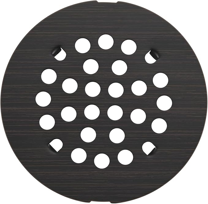 Bropury 4-1/4-Inch Easy-to-Install Snap-in Shower Drain Cover Floor Drain Replacement Cover Stainless Steel (Oil Rubbed Bronze)