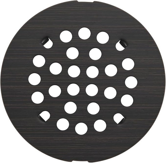 Bropury 4-1/4-Inch Easy-to-Install Snap-in Shower Drain Cover Floor Drain Replacement Cover Stainless Steel (Oil Rubbed Bronze)