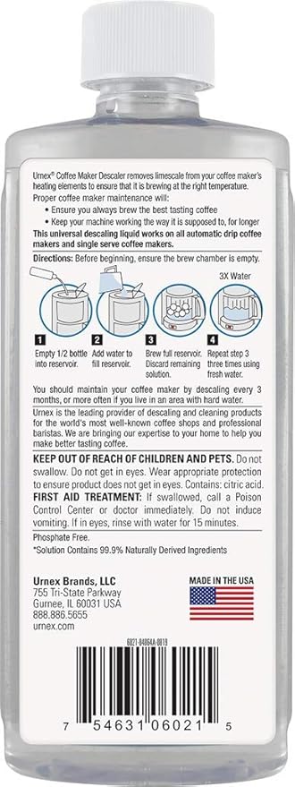 Descaler (2 Uses Per Bottle) - Universal Descaling Solution for Keurig, Nespresso, Delonghi and All Single Use Coffee and Espresso Machines - Made in the USA