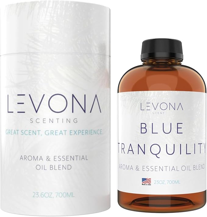 Levona Scent Essential Oil - Fresh Aroma for Home, Office, Hotel & Spa, Perfect in Humidifiers and Diffusers, Luxury Fragrance, with Coastal Breeze & Citrus Notes - 700ml/ 23 fl oz, Blue Tranquility