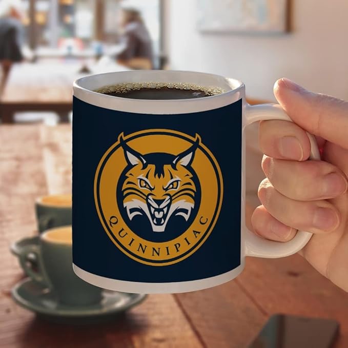 Quinnipiac University Primary Logo Ceramic Coffee Mug, Novelty Gift Mugs for Coffee, Tea and Hot Drinks, 11oz, White