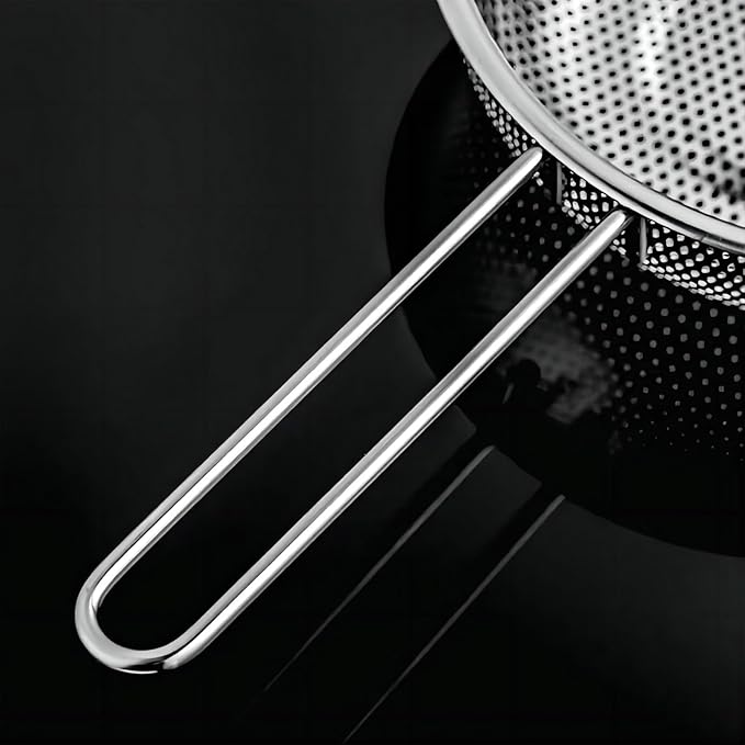 GREATLINK Stainless Steel Basin Colander with Handle Kitchen Strainer, Resting Feet and Colander to Strain, Rinse, Fry, Steam or Cook Vegetables & Pasta & Wash fruits,7.68inch(19.5cm)