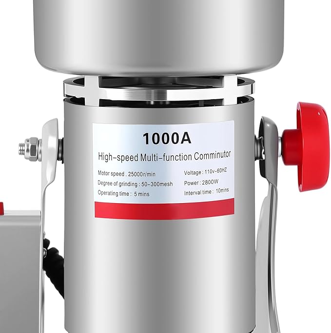 1000g High Speed Food Electric Stainless Steel Grinder Mill Seeds,3600W Electric Grain Mill,30000r/min,Flour Nut Pill Wheat Corn Herbs Spices & Seasonings Dry Grinder (1000g)