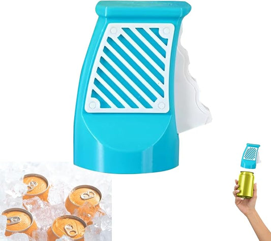 3D Printed Soda Can Opener Effortless One-Hand Can Opener for Soda Beer Beverage Durable Multifunctional Camper Bottle Openers (Blue and white)