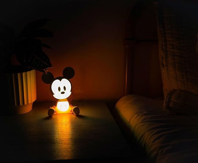 Disney Mickey Mouse Figural Mood Light | Nightstand Table Lamp with LED Light for Bedroom, Desk, Living Room | Home Decor Room Essentials, Cute Gifts and Collectibles | 6 Inches Tall