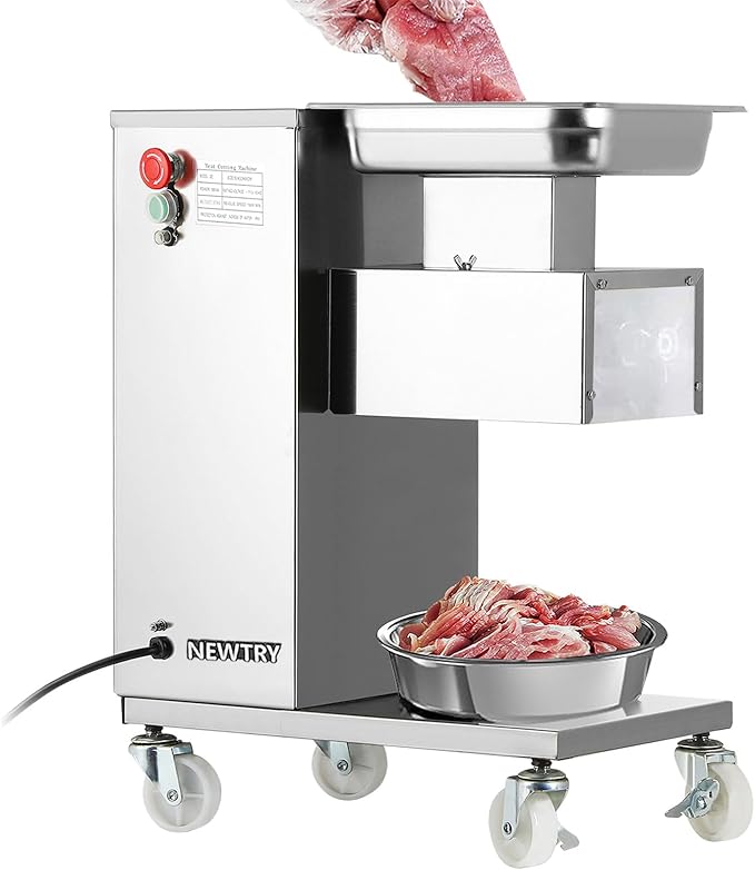NEWTRY 30mm/1.2inch Commercial Meat Cutter, 110V Meat Cutter Machine, 1100LB/H Electric Meat Cutting Machine, Meat Slicer Shredder Restaurant, for Boneless Meat