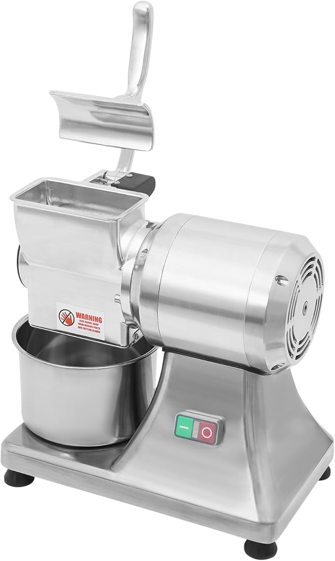 Bepritm Electric Cheese Grater, 550W Commercial Cheese Grinder with Stainless Steel Bucket, Desktop Large Stainless Steel Cheese Grating Machine for Block Cheese Fruit Veggies, 88lb/Hour