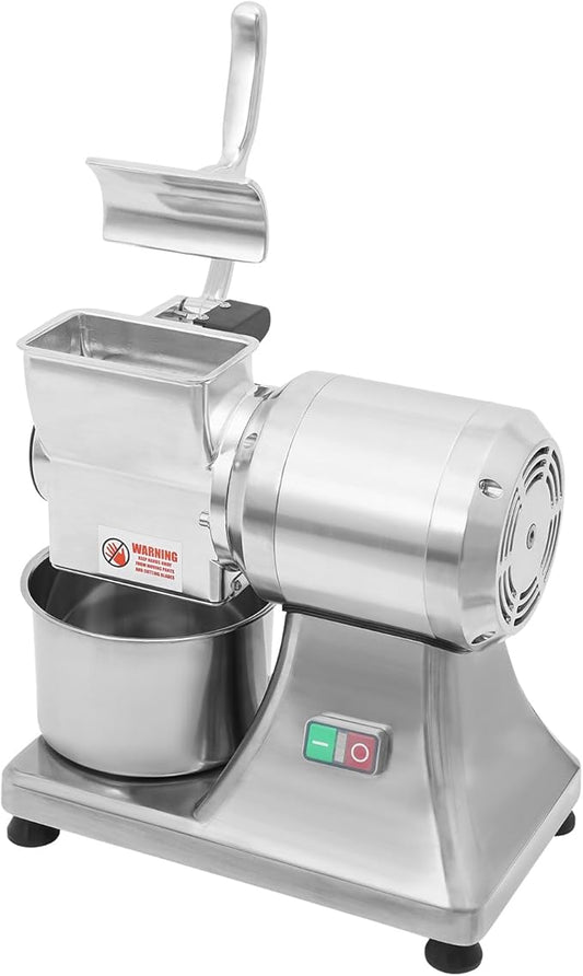 Bepritm Electric Cheese Grater, 550W Commercial Cheese Grinder with Stainless Steel Bucket, Desktop Large Stainless Steel Cheese Grating Machine for Block Cheese Fruit Veggies, 88lb/Hour