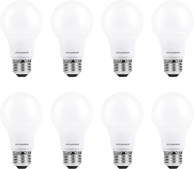 Sylvania ECO LED A19 Light Bulb, 60W Equivalent, Efficient 9W, 7 Year, 750 Lumens, Non-Dimmable, Frosted, 5000K, Daylight - 8 Pack (40883)