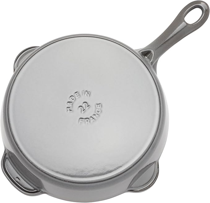 STAUB Cast Iron 8.5-inch Traditional Deep Skillet - Graphite Grey