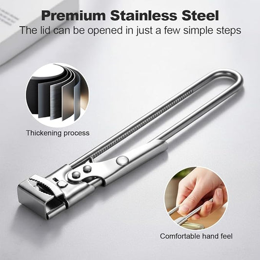 Adjustable Stainless Steel Jar Opener, Gripper Tight Lid Opener, 2025 New Handy Rubber Bottle Jar Opener for Weak Hands, Jar Openers Rated for Seniors, Kitchen Gadgets (1pc, 19.5cm/7.67inch)