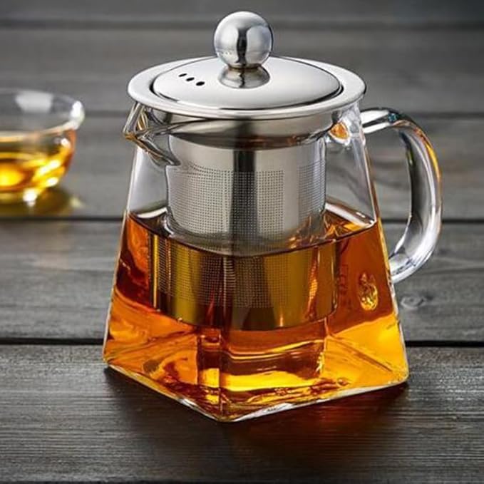 Homoyoyo Tea Kettle Stovetop Whistling Glass Tea Pot Strainer 950ml Infuser Teapot Kettle for