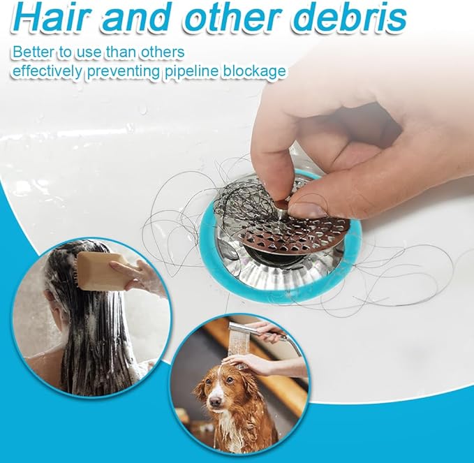 Stainless steelShower Hair Catcher,Shower Drain Cover,Shower Drain Strainer,Shower Drain,Best Hair Catcher for Sink Drain,Shower Hair Strainer, Easy to Clean and use
